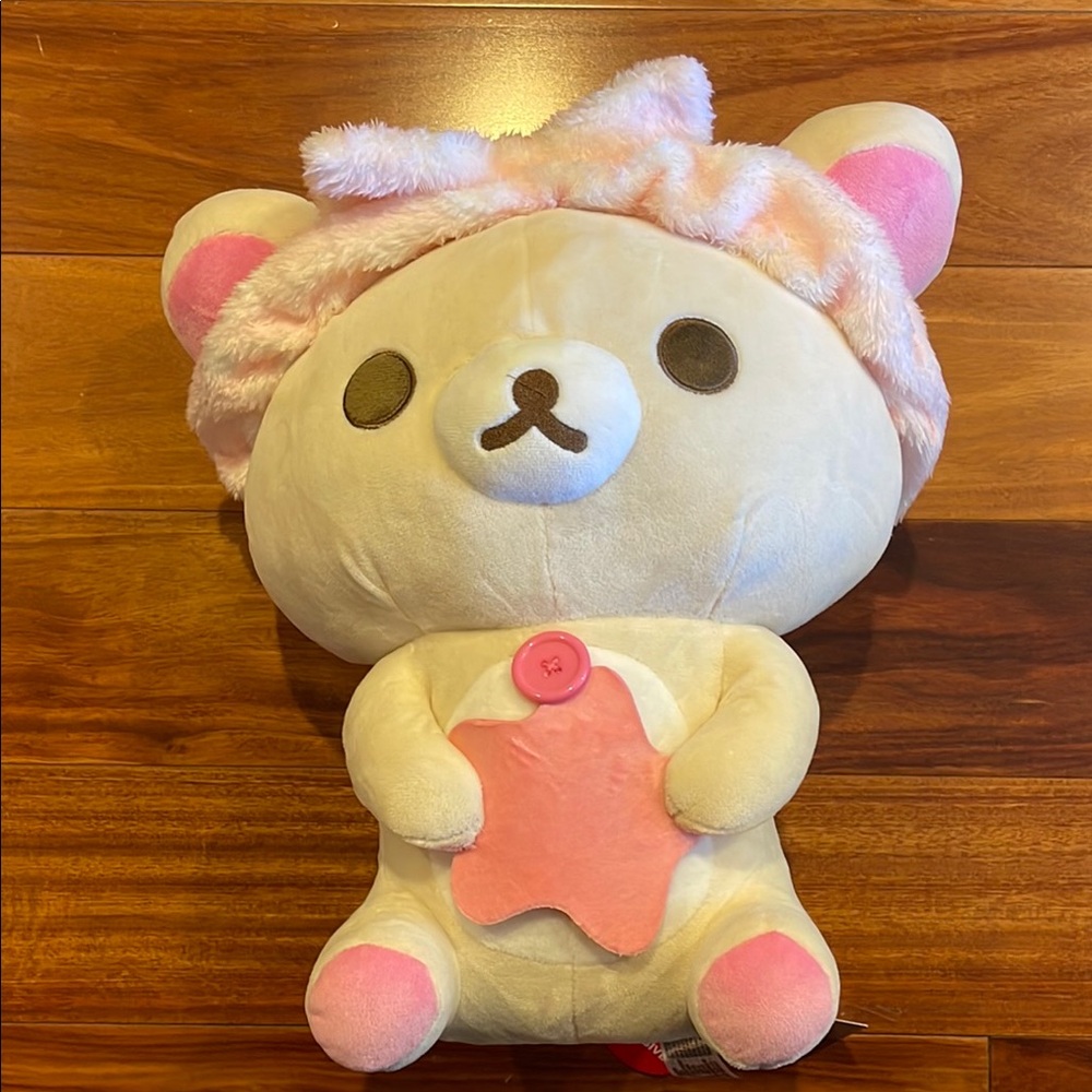 Adorable Pink and Cream Rilakkuma Plush Toy Round 1 prize